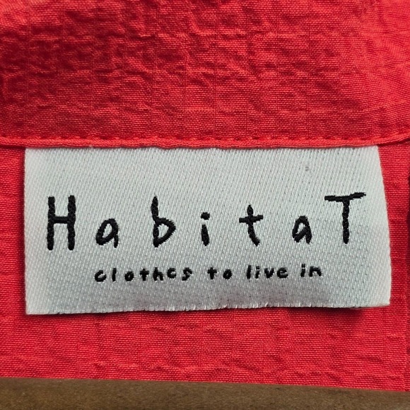 Habitat‎ Womens Pink Textured Button Up Shirt Size L Lagenlook Artsy Lightweight - Picture 6 of 15